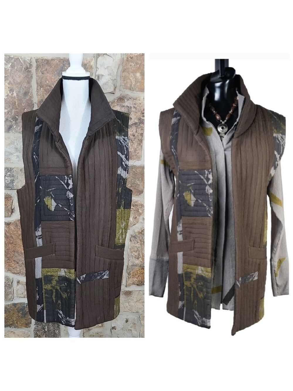 Kiss of the Wolf Hand Painted Wearable Art Silk Vest